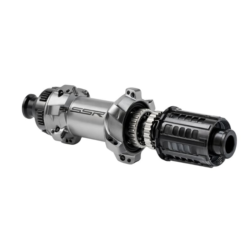 Moyeu SSR Ratchet 36T évolutif 54T avec roulements inox et corps aluminium 7075-T6 pour roue premium.